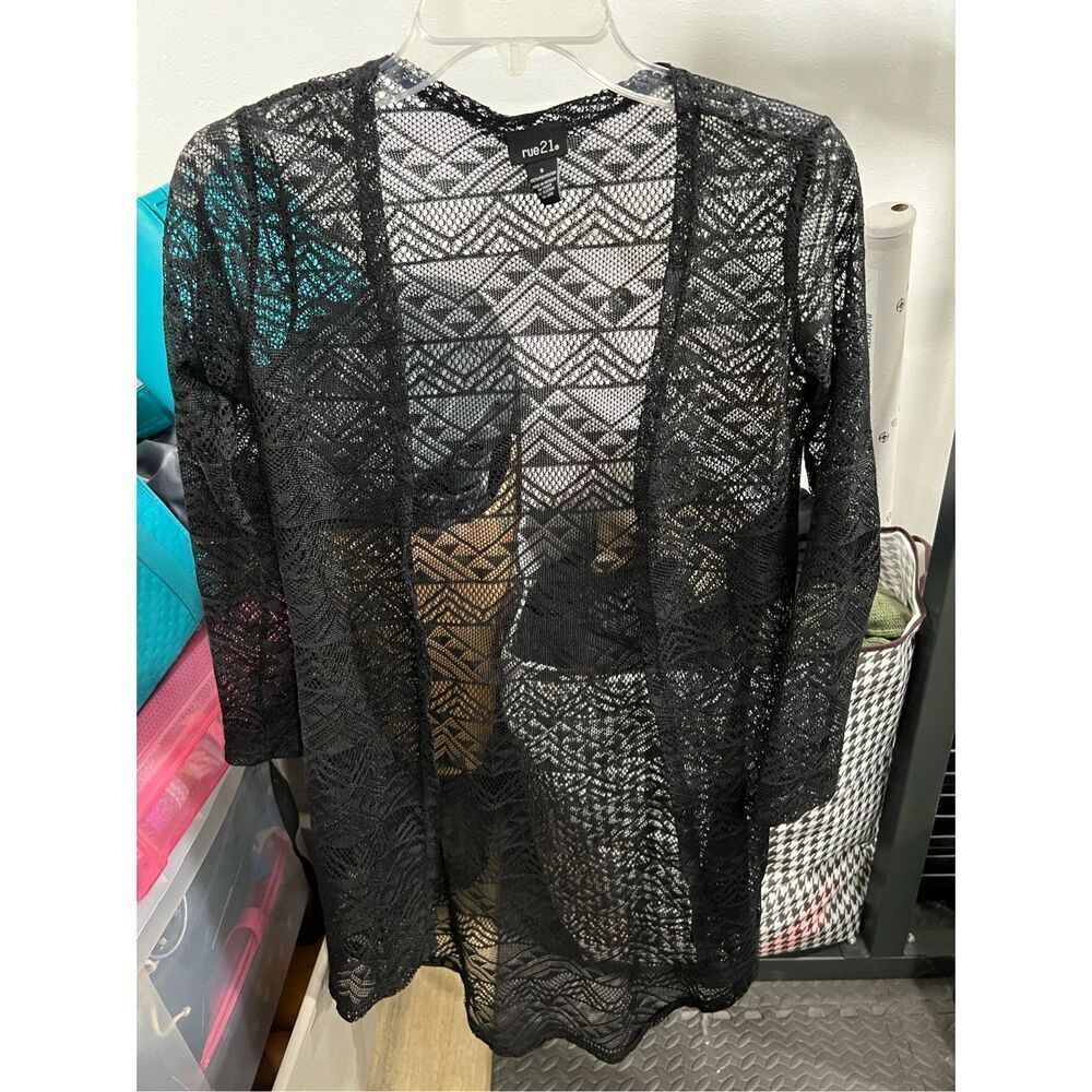 Rue 21 Women’s Black Sheer Coverup Size Small